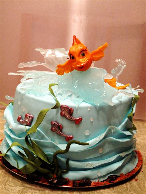You can use this cake for fish or ocean themed birthday parties. The Golden Fish - CakeCentral.com