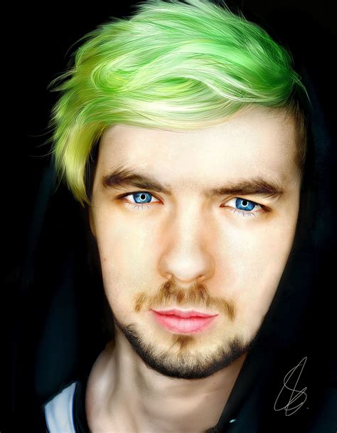 Jack Jacksepticeye Green Hair Portrait Drawing Youtube Youtuber Gamer