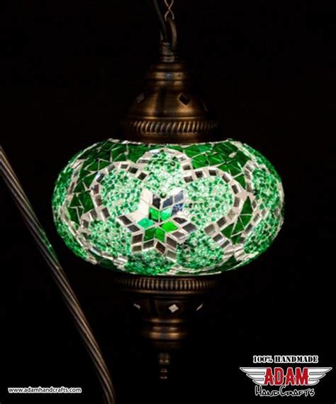 Swan Neck Mosaic Table Lamp Green Model 2 Large Mosaic Lamps