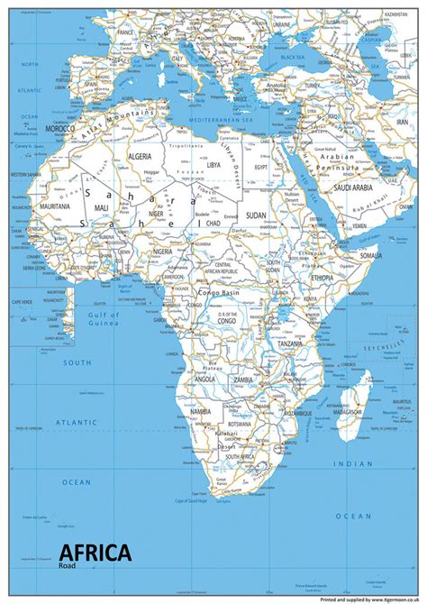 Africa Road Map I Love Maps