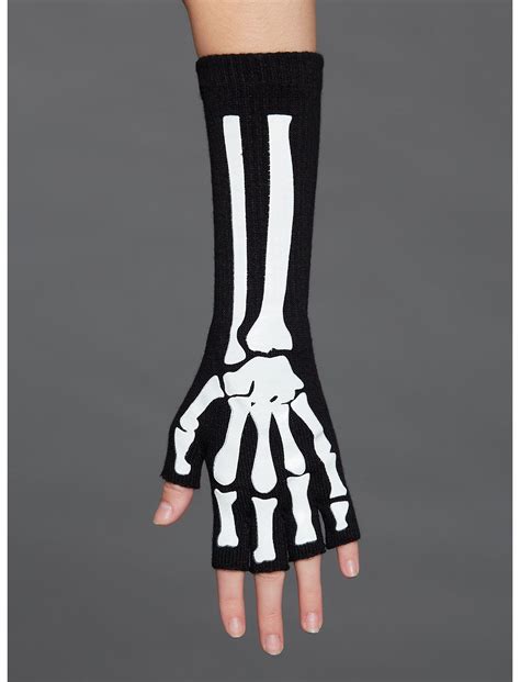 Skeleton Extended Fingerless Gloves In 2021 Diy Emo Clothes Skeleton