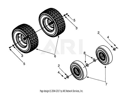 Mtd 13a 325 190 Yard Bug 1999 Parts Diagram For Wheel Assembly