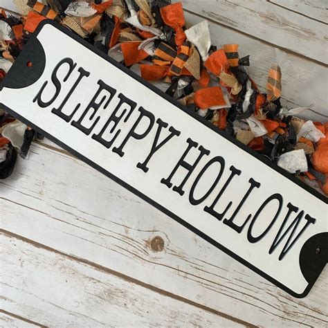 Sleepy Hollow Wood 3d Street Sign Halloween Wood Decor Etsy
