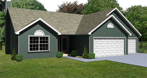 A two car garage has easy access to both the kitchen and the stairs leading to the upper bedrooms. Ranch House Plans | ... House Plan, Small 3 Bedroom Ranch ...