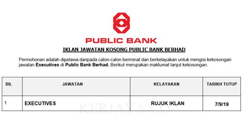 It accepts a range of deposits including savings accounts consisting of wise savings, plus savings, 50 plus savings, pb savelink, and basic savings accounts, as well as current, fixed deposit, and foreign currency accounts. Permohonan Jawatan Kosong Public Bank Berhad • Graduan