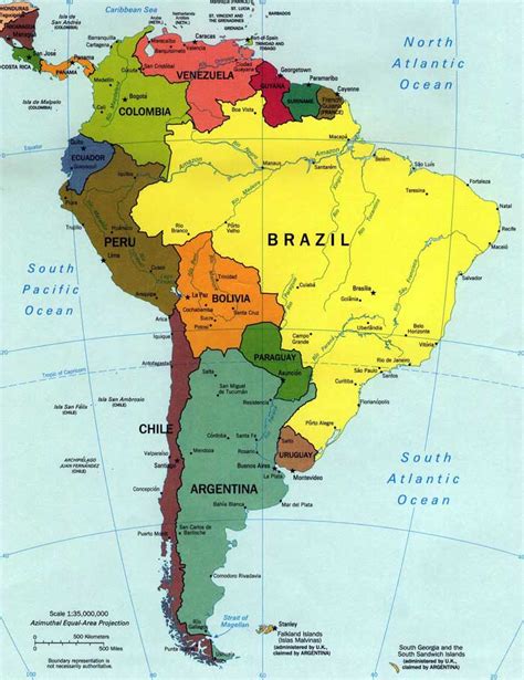 Mapa Sudamérica Mapa Escolar