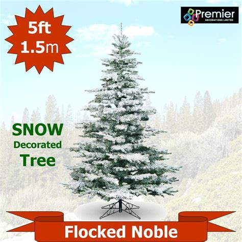 Flocked Noble Snow Covered 5ft Artificial Christmas Tree Birstall