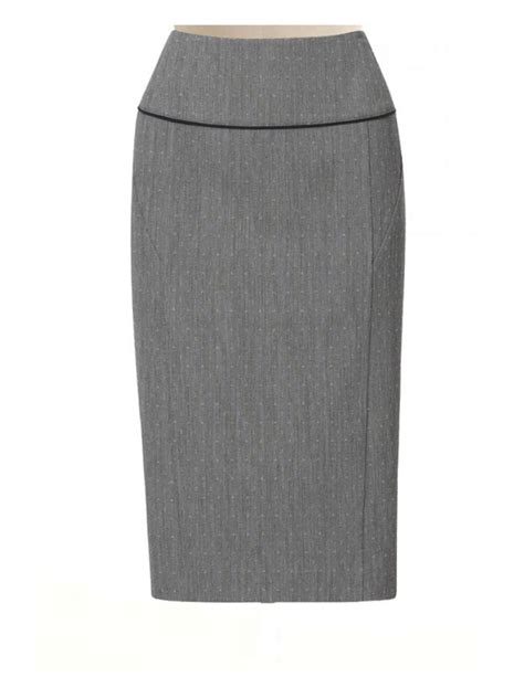 Gray Pencil Skirt With Cord Seam Fully Lined Custom Made To Fit