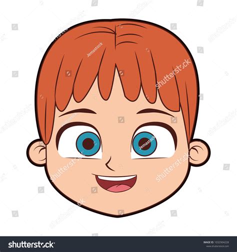 Cute Boy Face Cartoon Royalty Free Stock Vector 1032904228