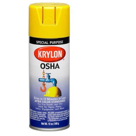 Krylon Osha Safety Yellow Spray Paint 12oz Spray Paint Kellys