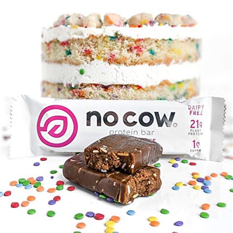 No Cow Protein Bars Birthday Cake 20g Plant Based Vegan Protein Keto