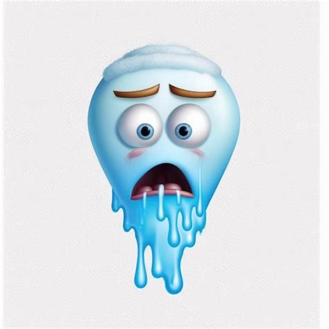 Premium Ai Image Expressive Emoticon Face Ice Emoji