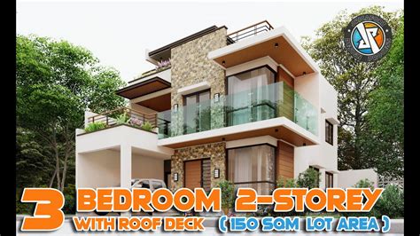 150sqm Lot Area 2 Storey With Roofdeck House Design Jricafort Design