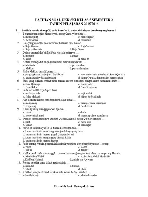 Pada artikel kali ini saya akan berbagi soal uas ski kelas 10 semester 1 kurikulum 2013 dan jawabannya kepada anda semua. Soal Uts Ski Kelas 5 Semester 2 Dan Kunci Jawaban - Guru ...