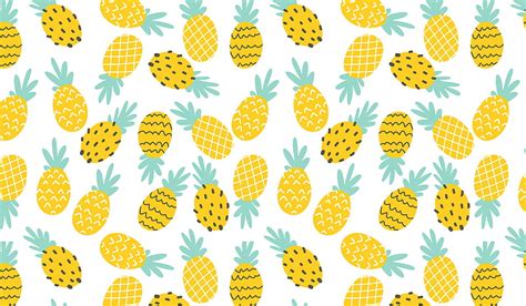 Ripe Yellow Pineapple For Phone Pineapple Vector Illustration Pattern On Isolated White