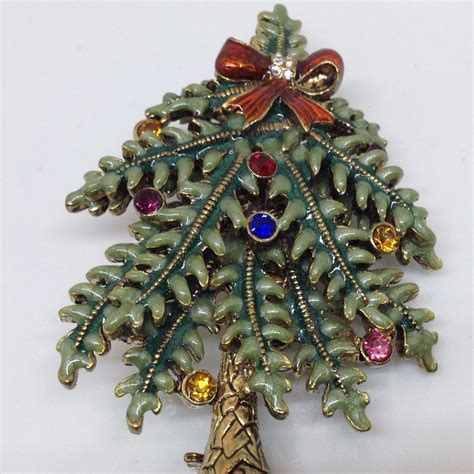 Signed Avon 2004 Vintage 1st Annual Christmas Tree Brooch Pin