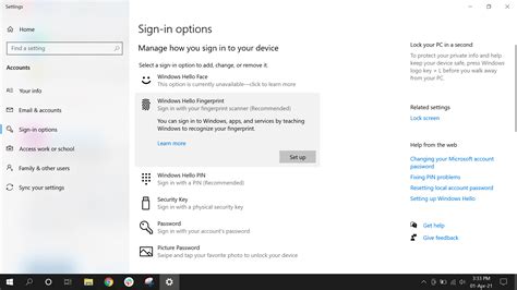 How To Use Windows Hello Fingerprint And Face Recognition On Windows 10