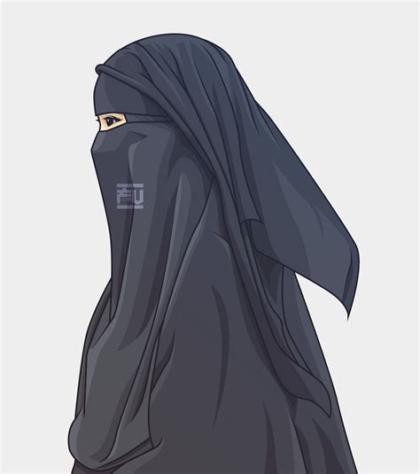 Gambar Kartun Wanita Niqab