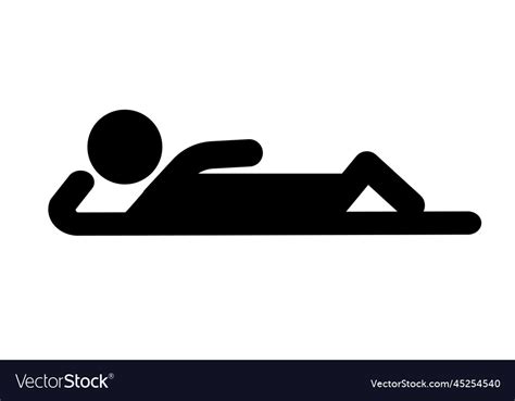 Silhouette Icon Of A Person Lying Down Royalty Free Vector