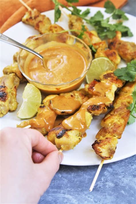 Chicken Satay Skewers With Peanut Sauce The Tasty Bite