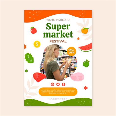 Free Vector Hand Drawn Supermarket Poster Template