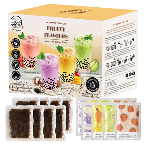 buy bubble boba tea kit with instant tapioca pearls and milk tea powders makes 8 drinks