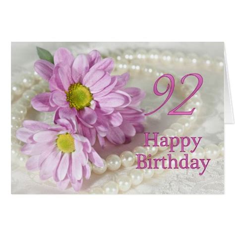 92nd Birthday Card With Daisies Zazzle