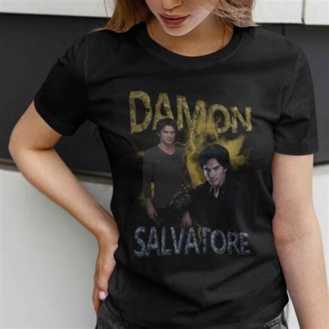 Damon Salvatore The Vampire Diaries Shirt 90s Inspired Throwback