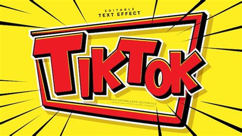 Free Vector Red Tik Tok Text Style Effect