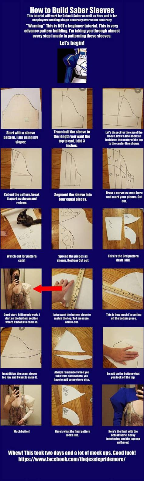 Saber Sleeve Tutorial (Fate Series) by RuffleButtCosplay | Tutorial, Cosplay tutorial, Sabre
