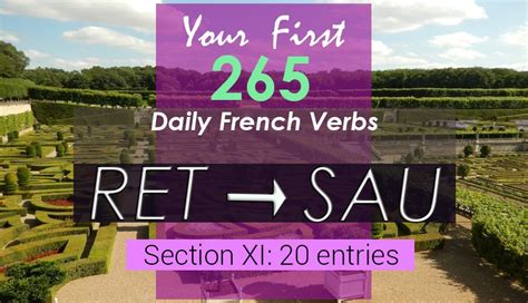 265 Daily French Verbs Section 11 Ret Sau Frenchtastic People
