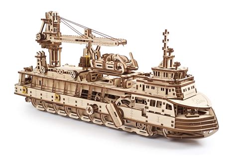 Buy Ugears D Puzzles Research Vessel Diy Model Ship D Exclusive Wooden Model Kits For Adults