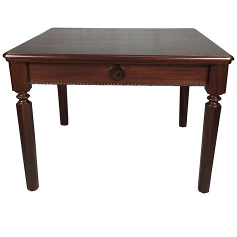 Antique Style Solid Mahogany Wood Square Dining Table 110cm