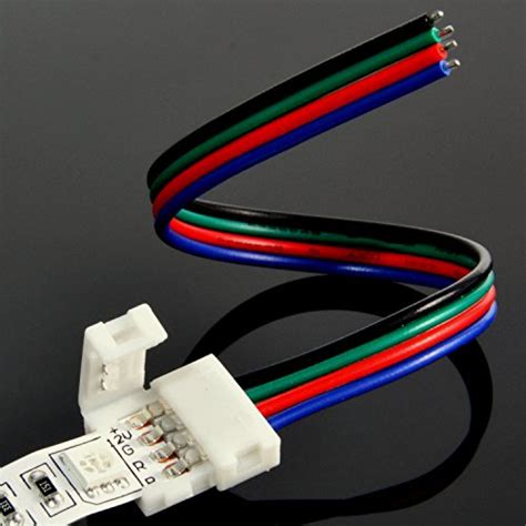 Abi 10mm Solderless 4 Wire Connector Clip For 5050 Rgb Led Strip Light