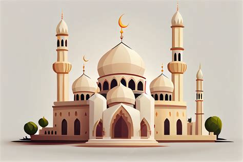 Islamic Mosque Flat Illustration Free Graphic By Gfxexpertteam