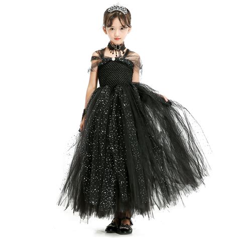 Elegant Black Spark Shining Baby Girls Tutu Dress For Party Black