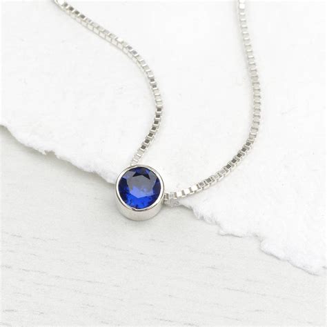 Personalised Birthstone Necklace In Sterling Silver By Lilia Nash