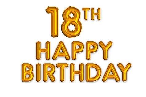 Feliz 18º Aniversário Ouro Balão 24483917 Png