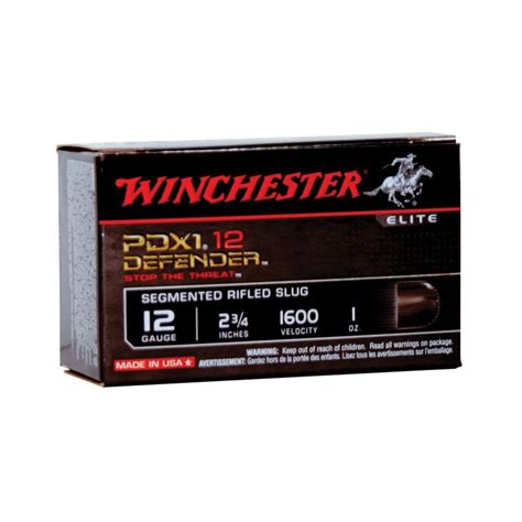 Winchester Usa Pdx1 12 Gauge 2 34 Defender 1 Oz Slug 10 Rds