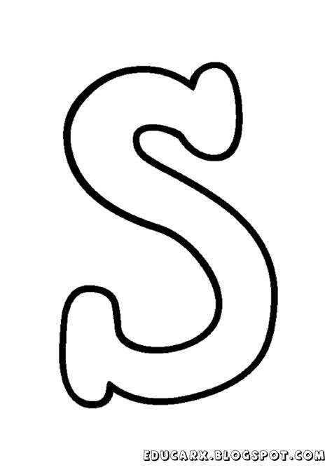 Son en blanco y negro. Molde da letra maiúscula S | Moldes de letras, Letras ...