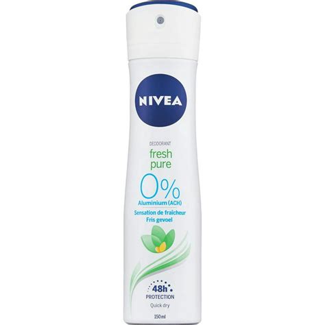 Nivea Spray Deodorant Fresh And Pure 0 Aluminum Salts 150 Ml