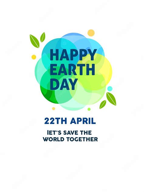 Feliz Dia Da Terra 22 De Abril Ilustração Ecológica Vetorial Para