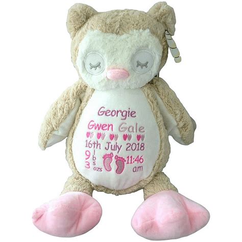 Personalised Owl Teddy New Baby Bear Personalised Bears