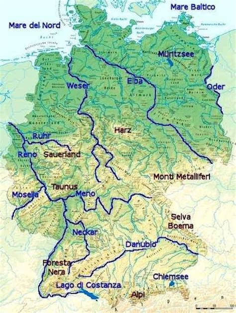 Cartina Fisica Germania Montagne Cartina