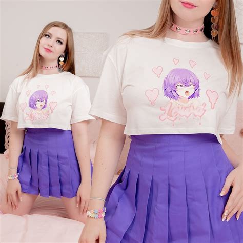 Lewd Uwu Otaku Girl Crop Top Cosplayer Sexy Shirt Anime Etsy