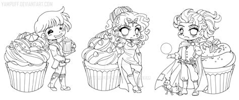 Cookbook Chibi Linearts Commission By Yampuff On Deviantart
