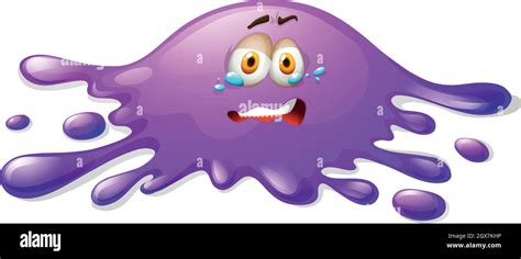 Purple Slime With Crying Face Stock Vector Image And Art Alamy