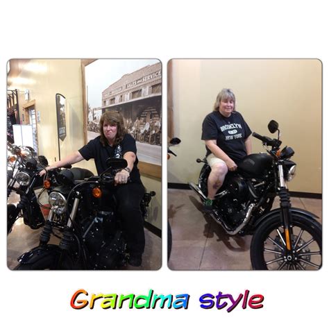 Biker Grannies Grandma Fashion Motorcycle Harley Style