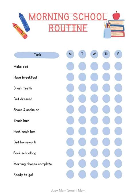 Morning School Routine Checklist