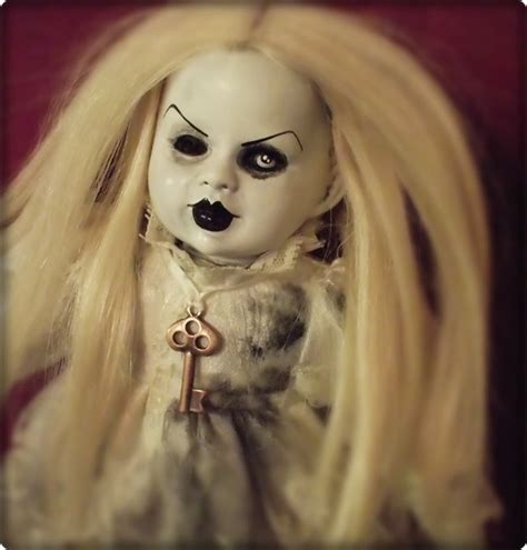Creepy Blonde Doll With Old Key Gothic Horror Custom Porcelain Doll Halloween Costume